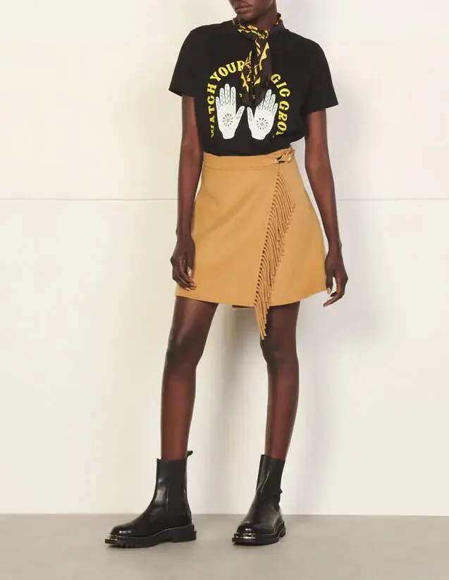 Sandro Short wool wrapover skirt. 2 Sandro Short wool wrapover skirt. 2