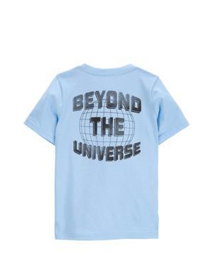 Mavi Kısa Kollu Erkek Çocuk T-shirt