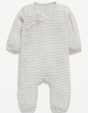 Old Navy Unisex Long-Sleeve Double-Weave Wrap-Front One-Piece for Baby multi