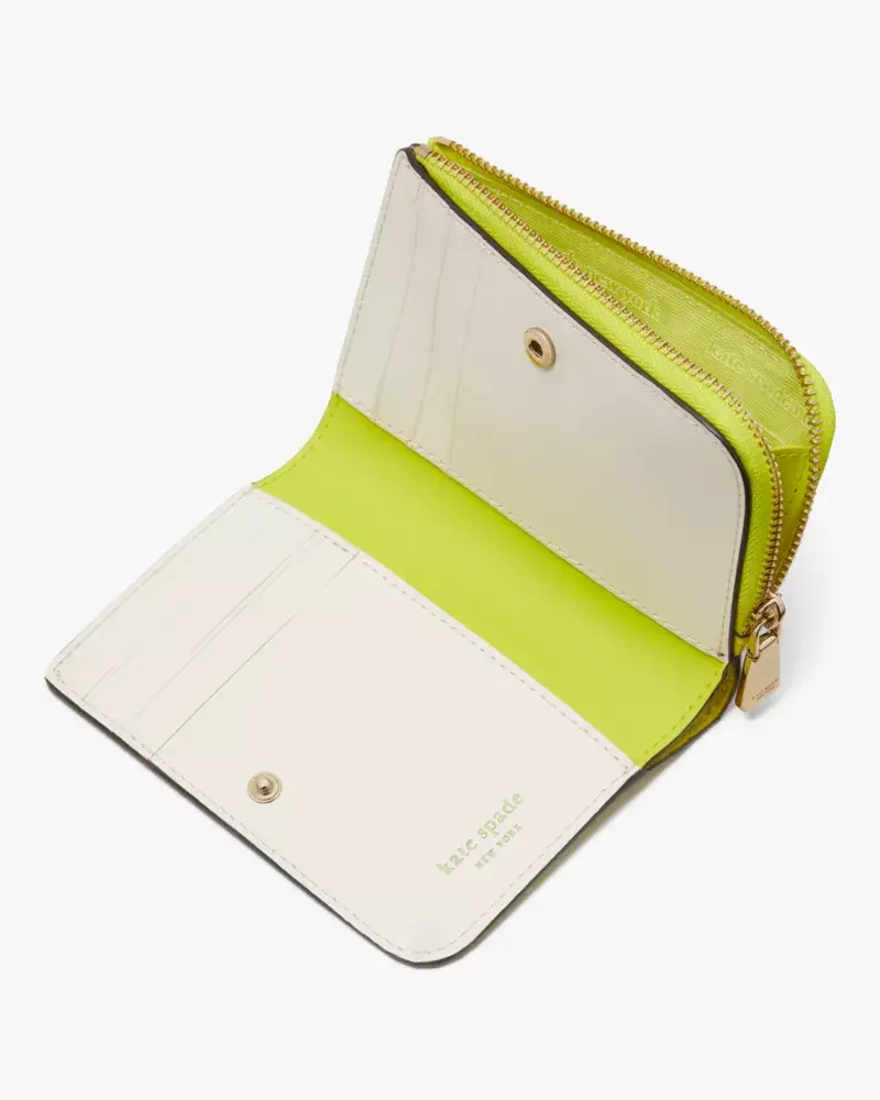 Kate Spade Ava Colorblocked Pebbled Leather Zip Bifold Wallet. 2