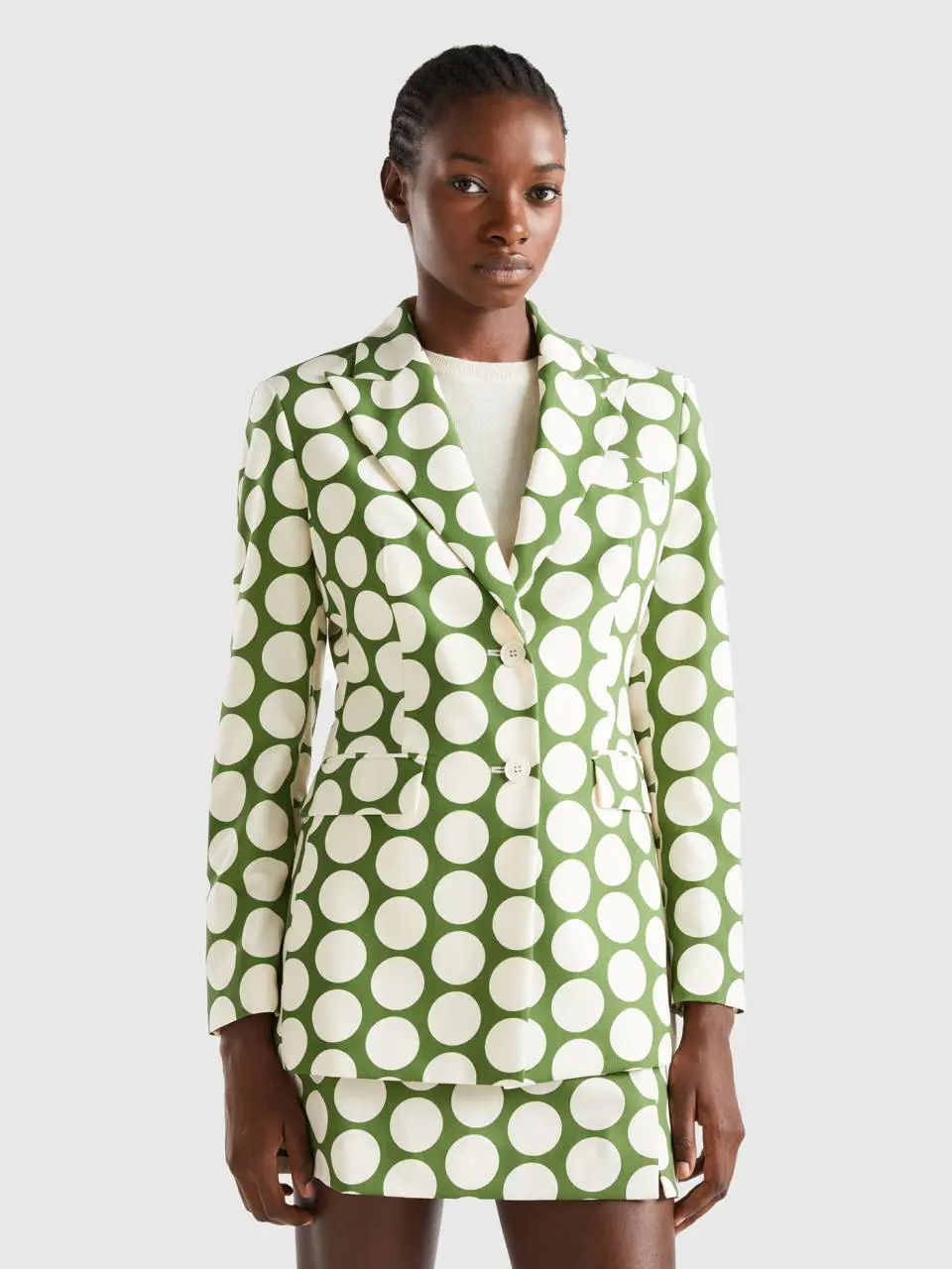 Benetton waisted polka dot blazer. 1