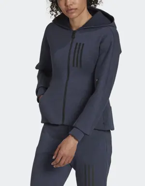 Adidas Veste à capuche entièrement zippée à la coupe slim Mission Victory