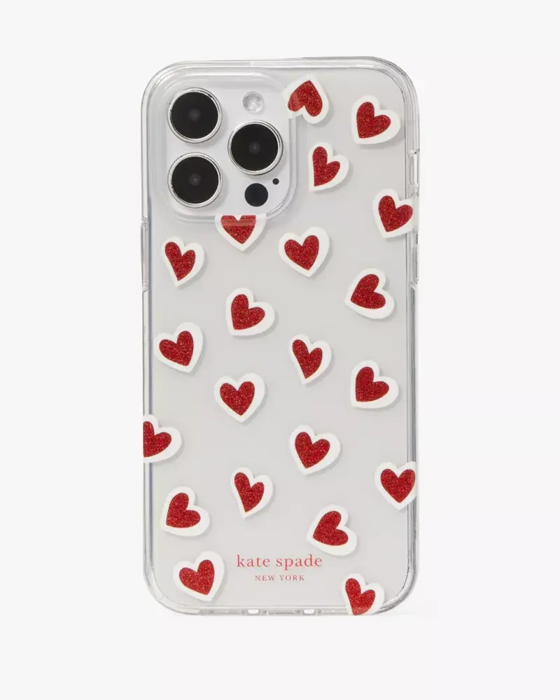 Kate Spade Hearts Glitter iPhone 14 Pro Max Case. 1