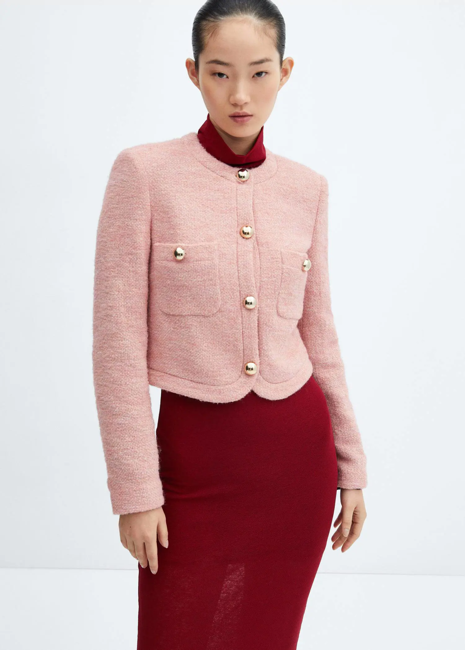 Mango Knitted buttoned jacket. 1