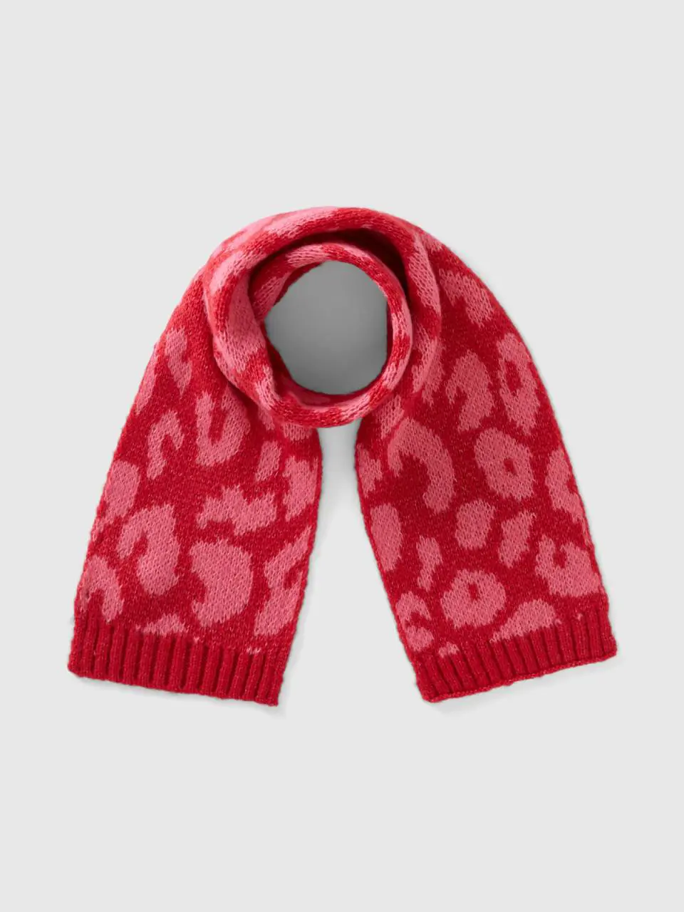 Benetton animal print scarf in wool blend. 1