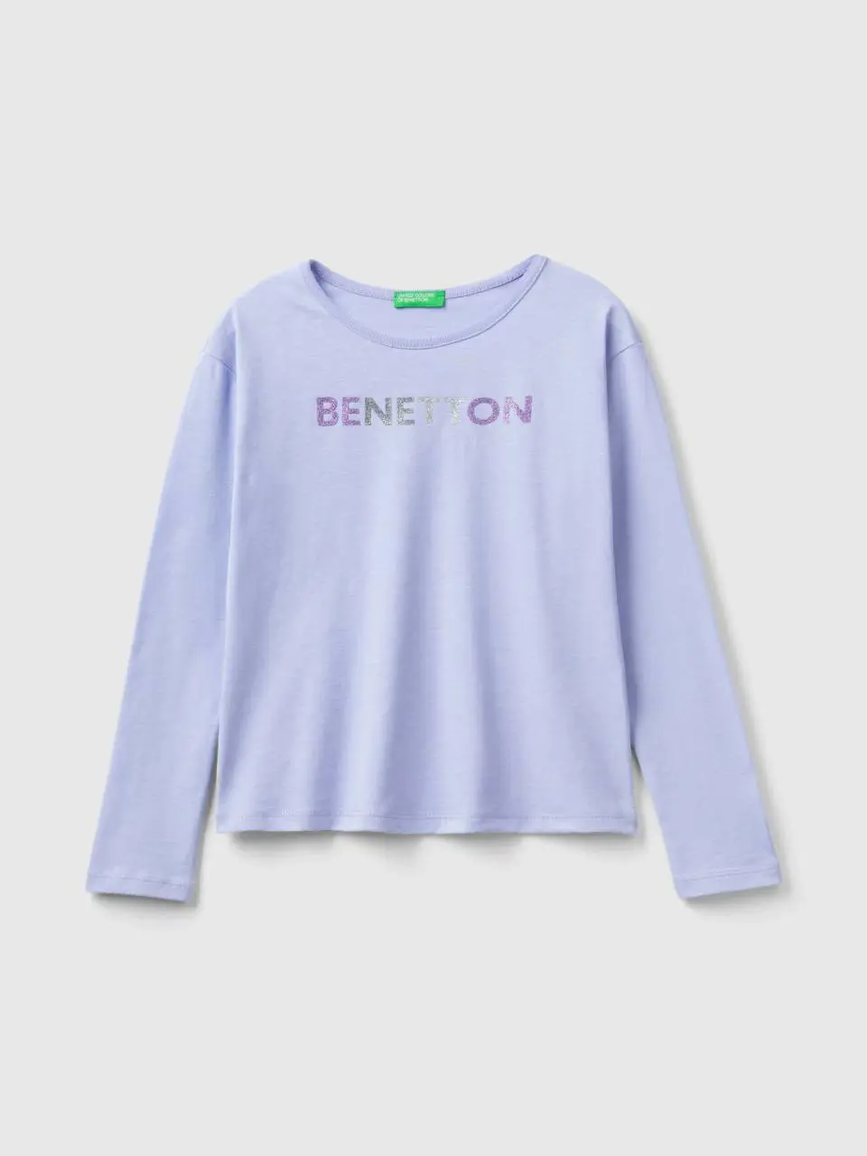 Benetton t-shirt in warm organic cotton with glitter. 1