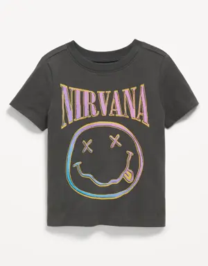 Nirvana™ Unisex Matching Graphic T-Shirt for Toddler black
