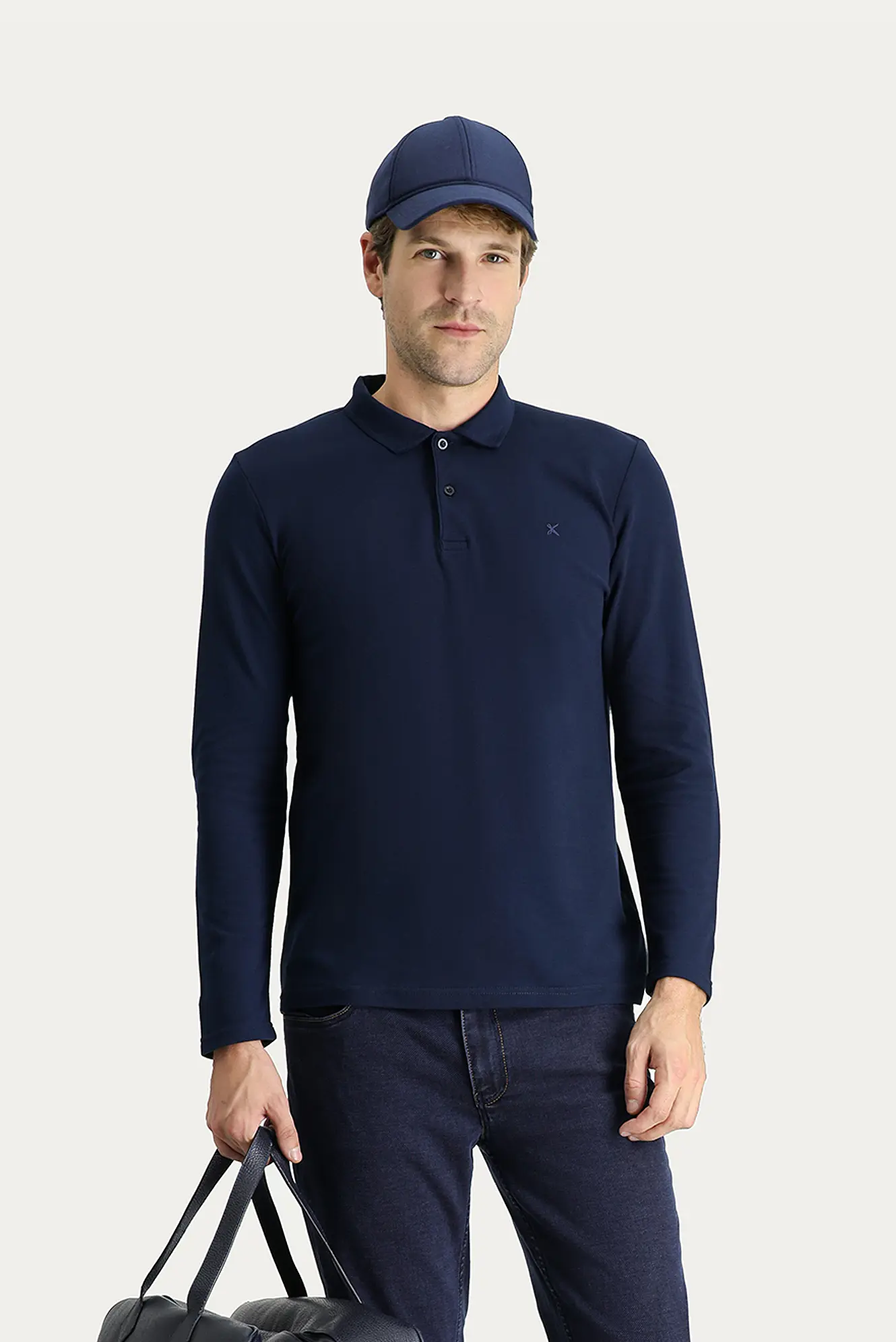 Kigili Polo Yaka Slim Fit Nakışlı Pamuk Sweatshirt. 1