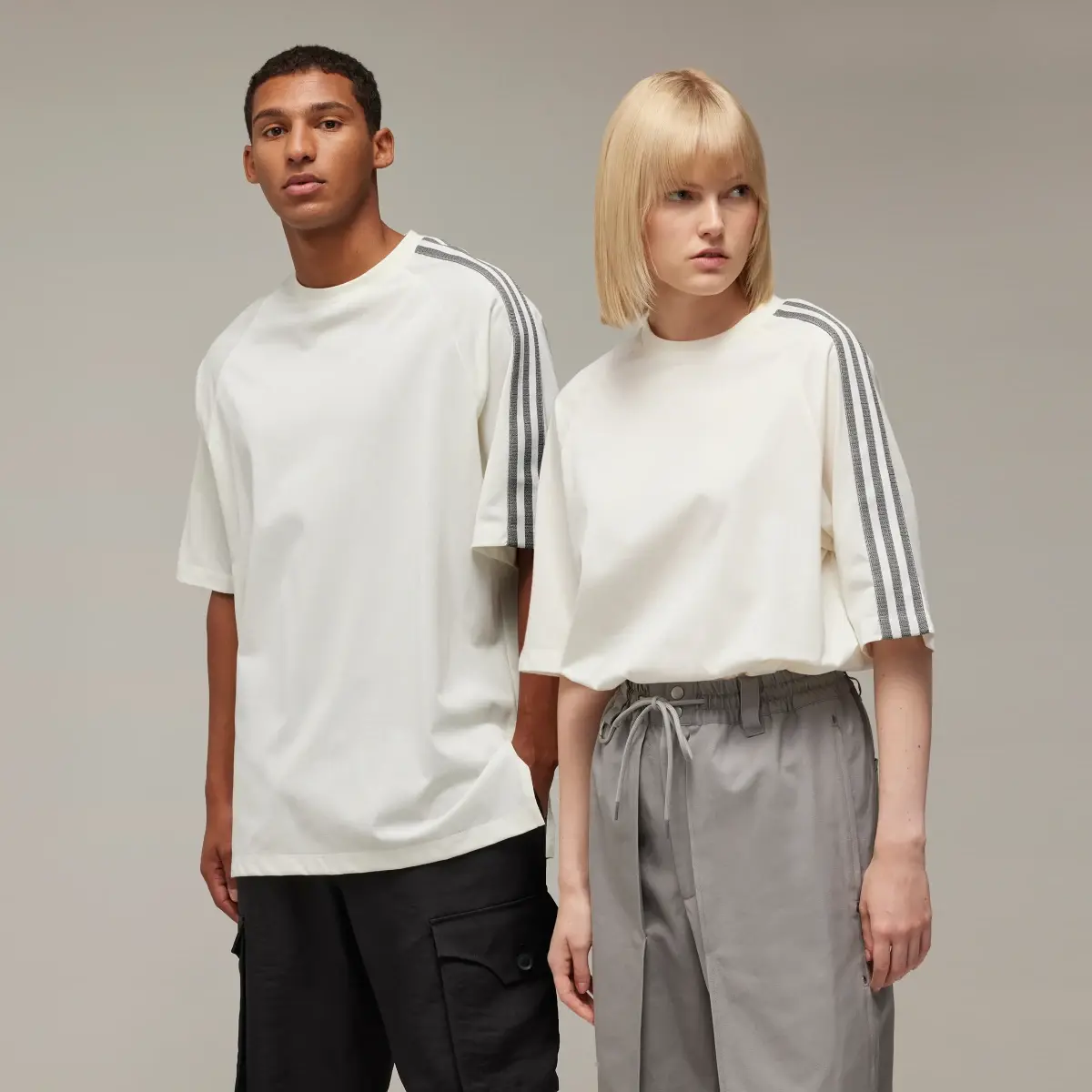 Adidas T-shirt manches courtes molleton 3 bandes Y-3. 1