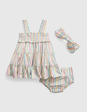 Baby Tiered Stripe Dress Set multi