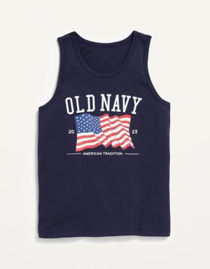 Old Navy Logo-Graphic Flag Tank Top for Boys blue