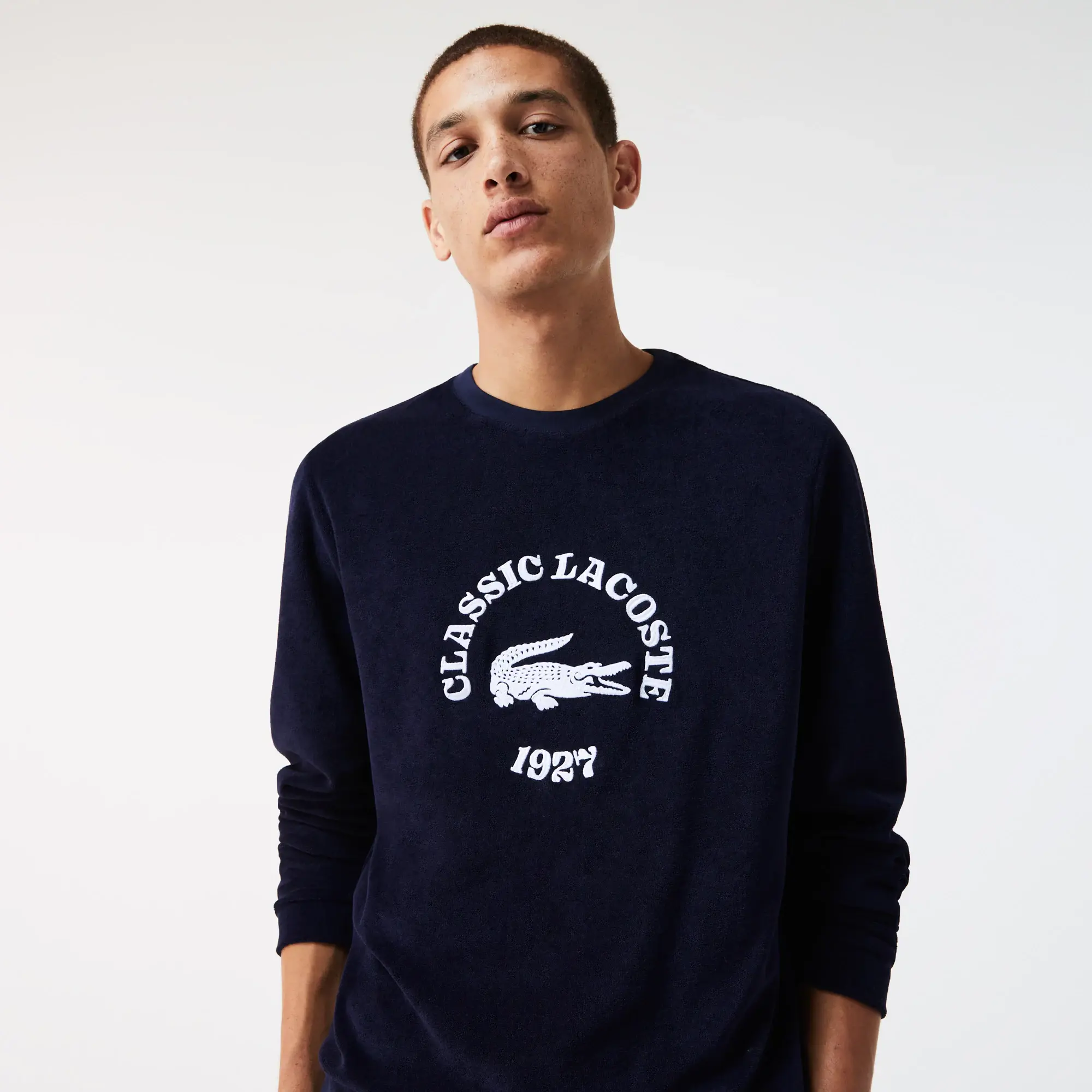 Lacoste Men's Regular Fit Terrycloth Lounge Sweatshirt. 1