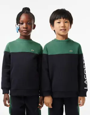 Lacoste Kids’ Colourblock Sweatshirt in Organic Cotton Fleece