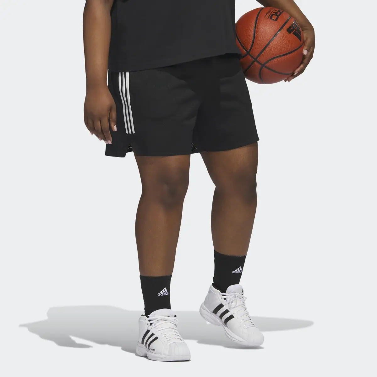 Adidas Select 3-Stripes Basketball Shorts (Plus Size). 3