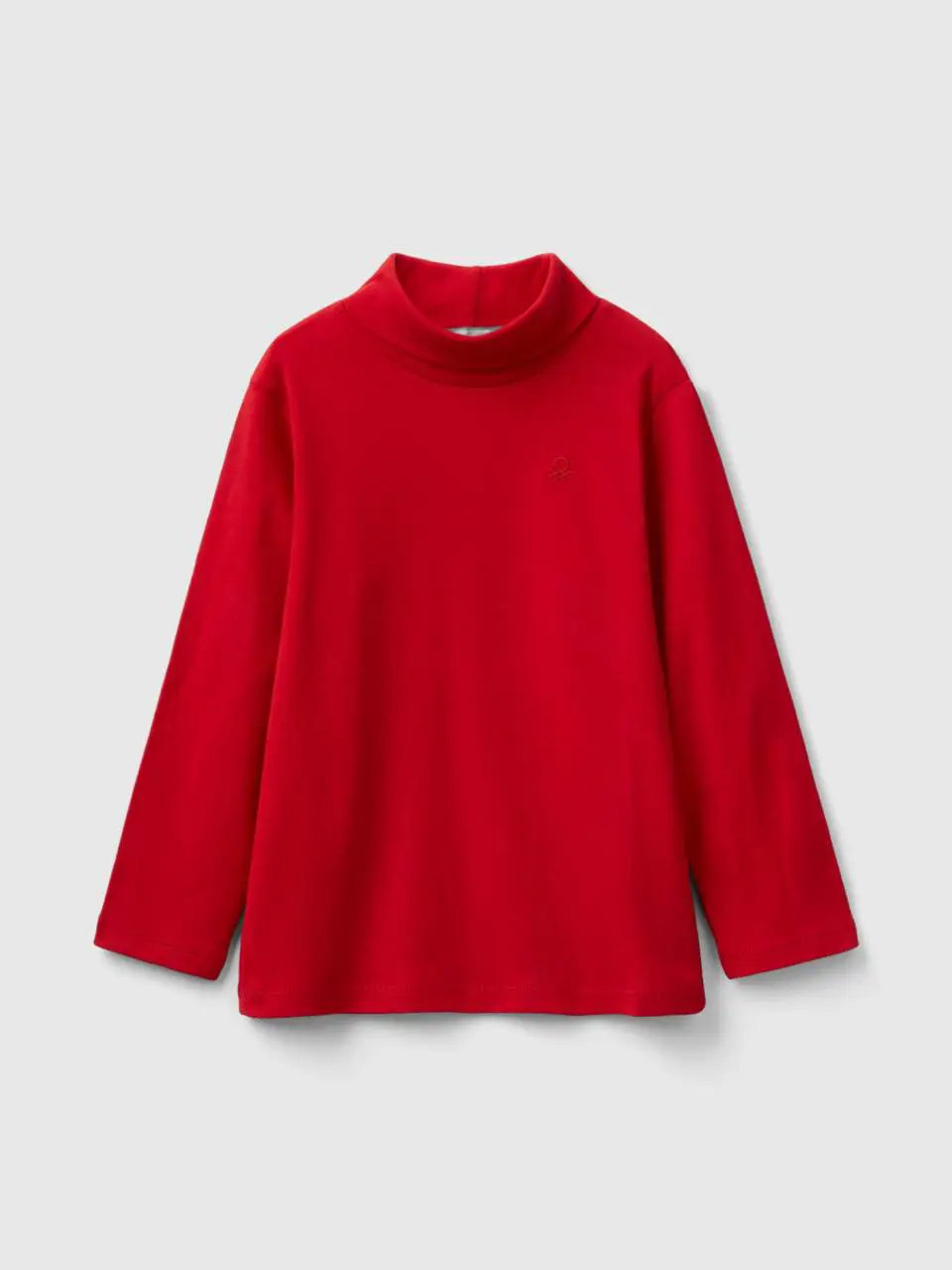 Benetton turtleneck t-shirt in warm organic cotton. 1