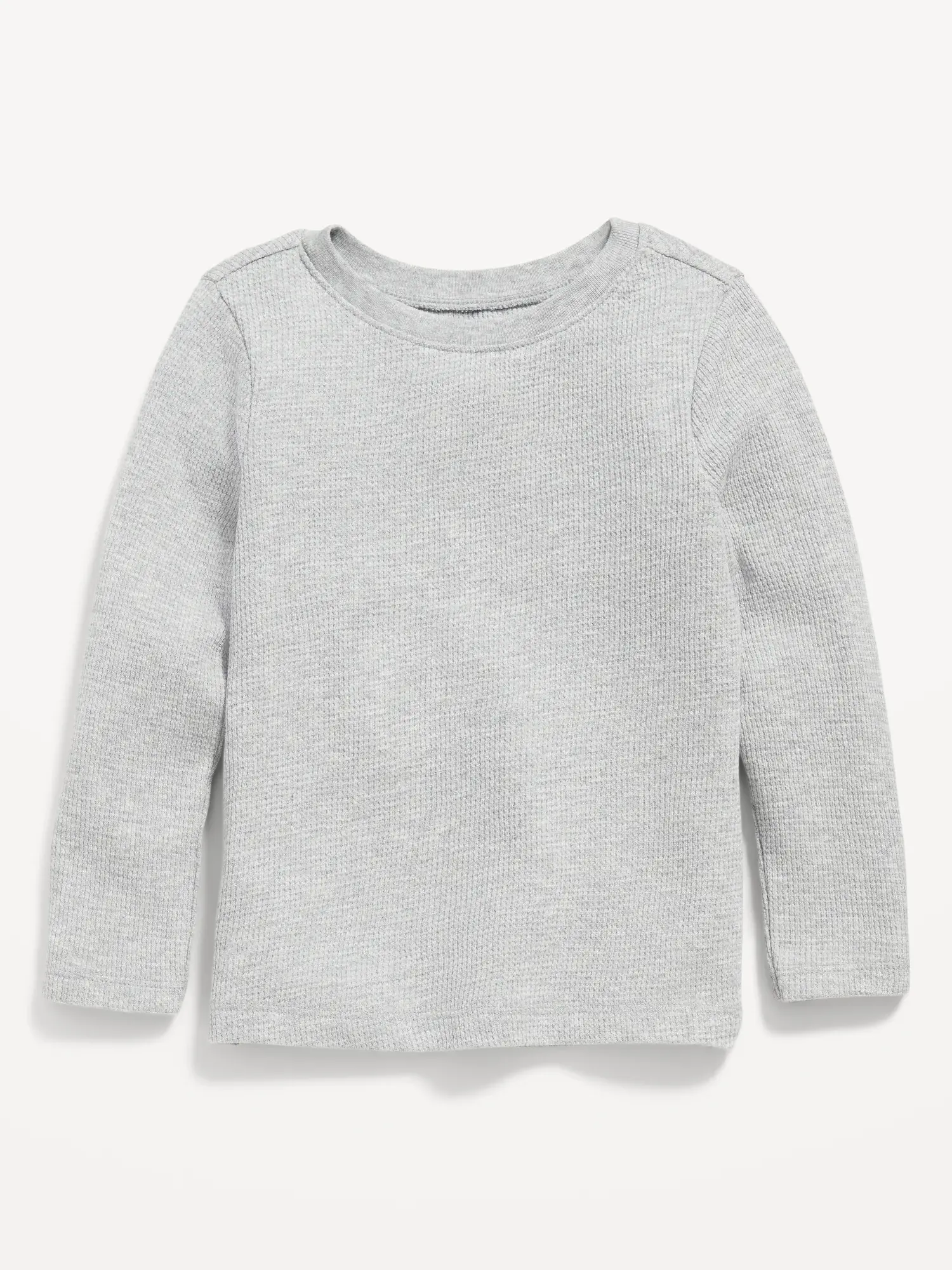 Old Navy Unisex Solid Long-Sleeve Thermal-Knit T-Shirt for Toddler gray. 1