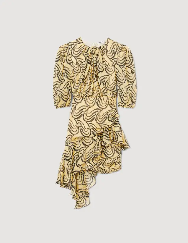 Sandro Paisley print asymmetric dress. 2