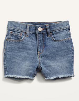 Unisex Slouchy Straight Cut-Off Jean Shorts for Toddler blue