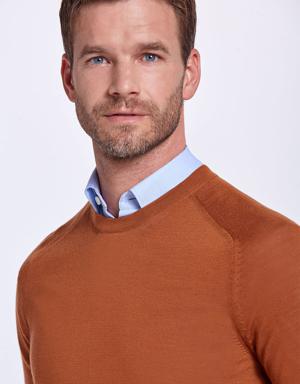 Hemington Bisiklet Yaka Slim Fit Merino Yün Camel Triko. 3 Hemington Bisiklet Yaka Slim Fit Merino Yün Camel Triko. 3