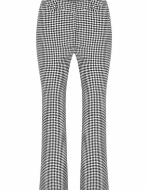 Crow's Foot Patterned Trousers - 4 / BLACK-WHITE