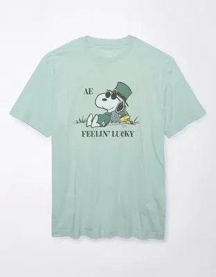 American Eagle St. Patrick's Day Peanuts Graphic T-Shirt. 1