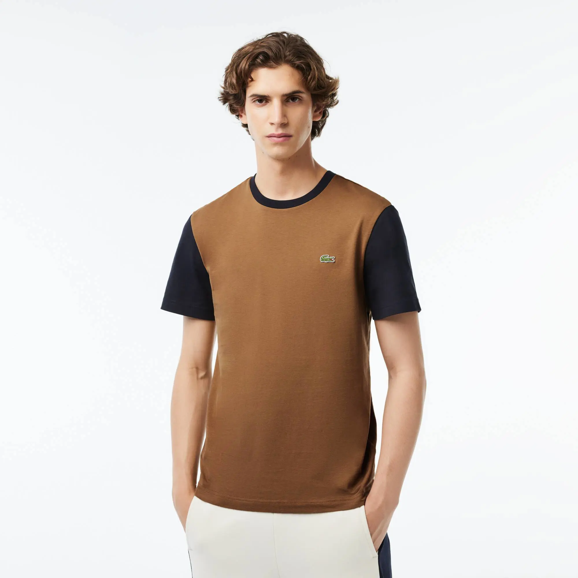 Lacoste Camiseta regular fit de punto con diseño color block. 1