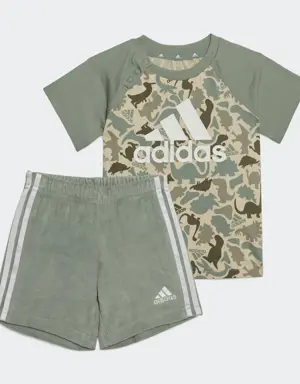 Dino Camo Allover Print Tee and Short Set