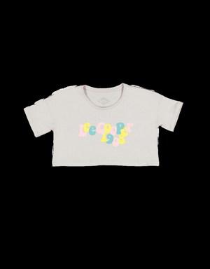 90'S Kız Çocuk Bisiklet Yaka T-Shirt Koyu Somon