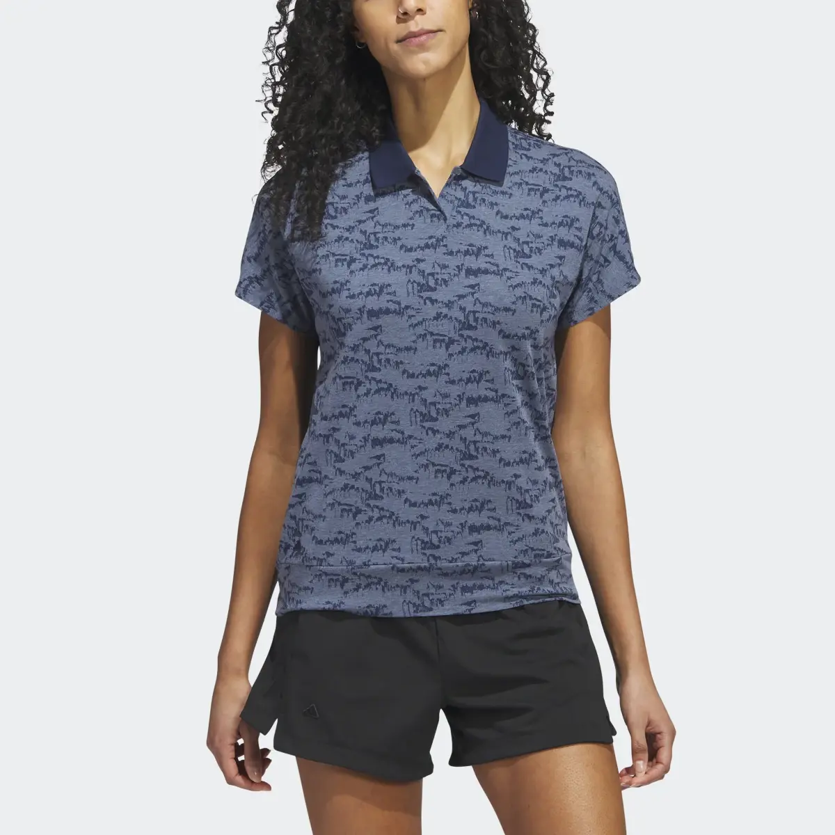 Adidas Go-To Printed Golf Polo Shirt. 1