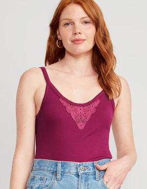 Old Navy Lace-Trim Tank Top for Women purple