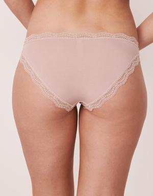 Modal and Lace Trim Bikini Panty