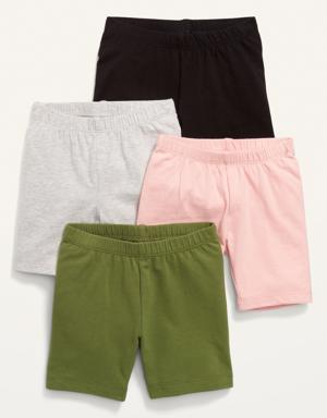 Jersey-Knit Biker Shorts 4-Pack for Toddler Girls pink