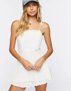 Forever 21 Gauze Fit &amp; Flare Mini Dress Vanilla