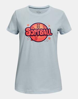 Girls' UA Softball Bubbles Short Sleeve