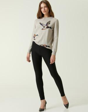 Siyah Yüksek Bel Tayt Pantolon