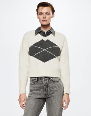 Geometric print sweater