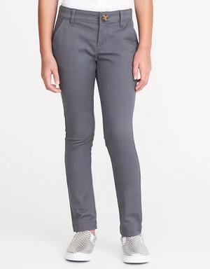 Skinny School Uniform Pants for Girls gray