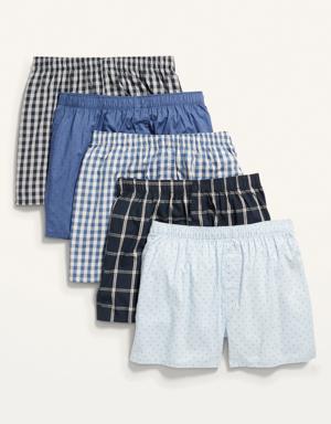 5-Pack Soft-Washed Boxer Shorts -- 3.75-inch inseam blue