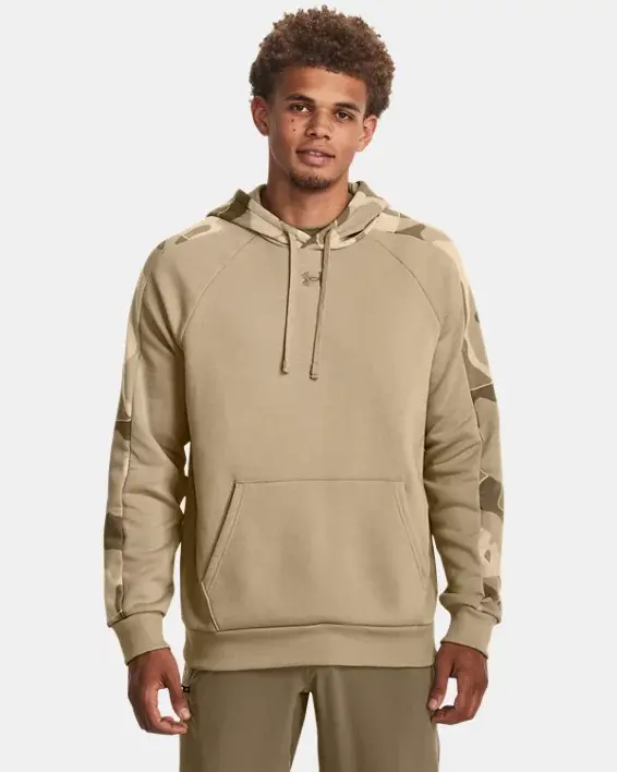 Under Armour Men's UA Rival Fleece Camo Blocked Hoodie. 1