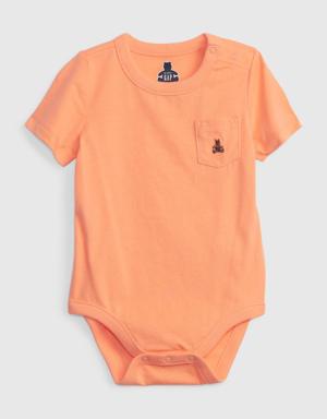 Gap Baby 100% Organic Cotton Mix and Match Pocket Bodysuit orange