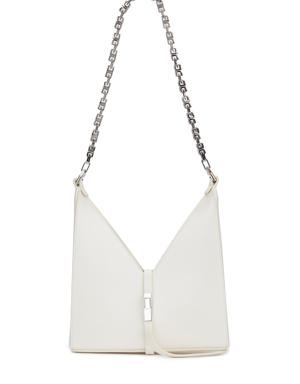 Beyaz Logolu Kadın Deri Omuz Çantası