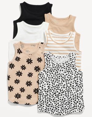 Tank Top 6-Pack for Toddler Girls white