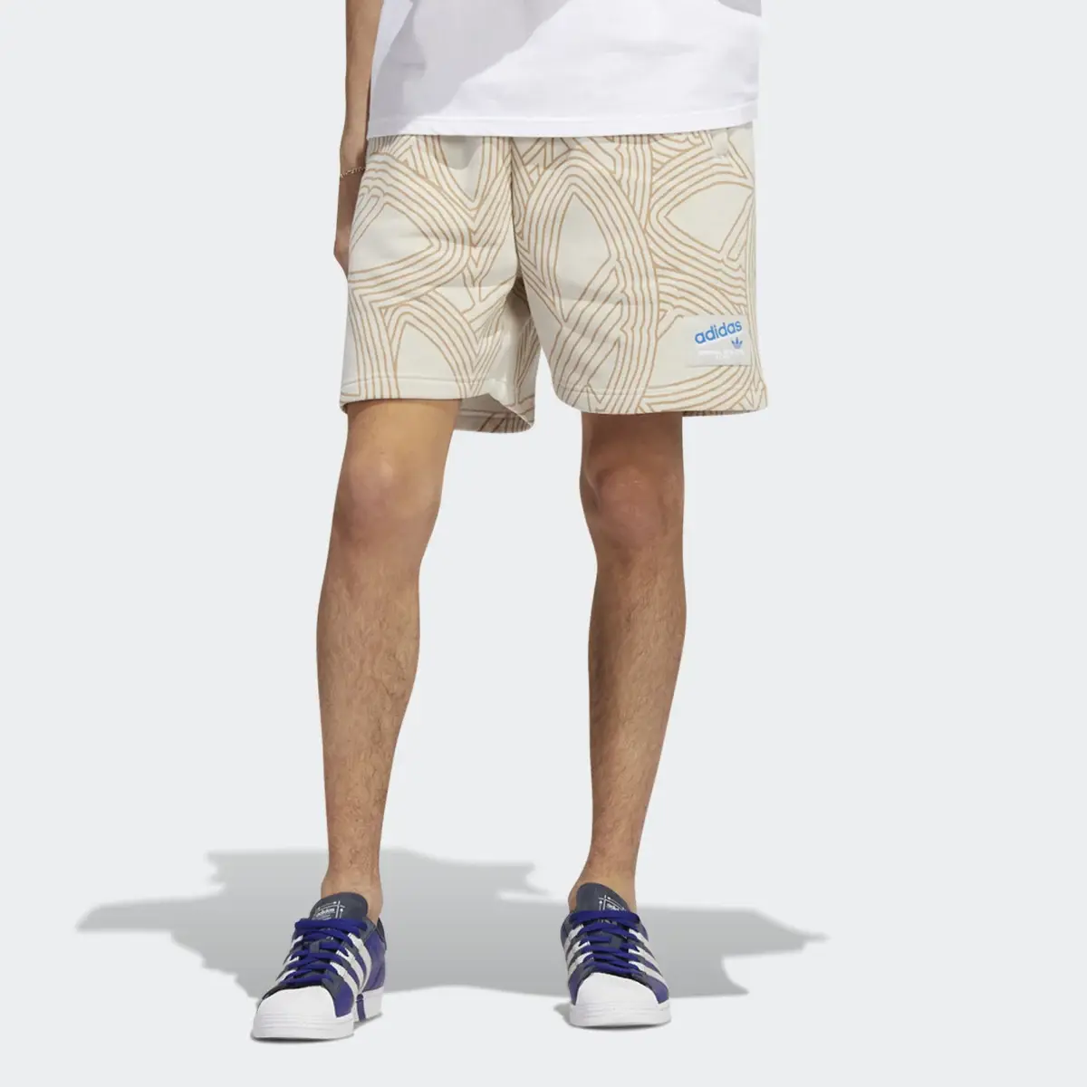 Adidas Original Athletic Club Allover Print Shorts. 1