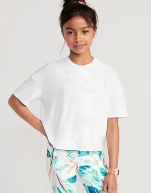 Cloud 94 Soft Go-Dry Cool Cropped T-Shirt for Girls white