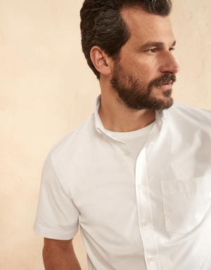 Slim Tech-Stretch Cotton Shirt white