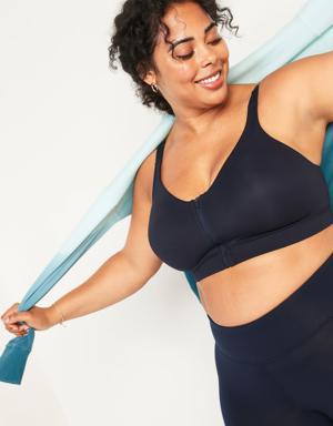 Old Navy High-Support PowerSoft Zip-Front Sports Bra for Women 38DDD-48D blue