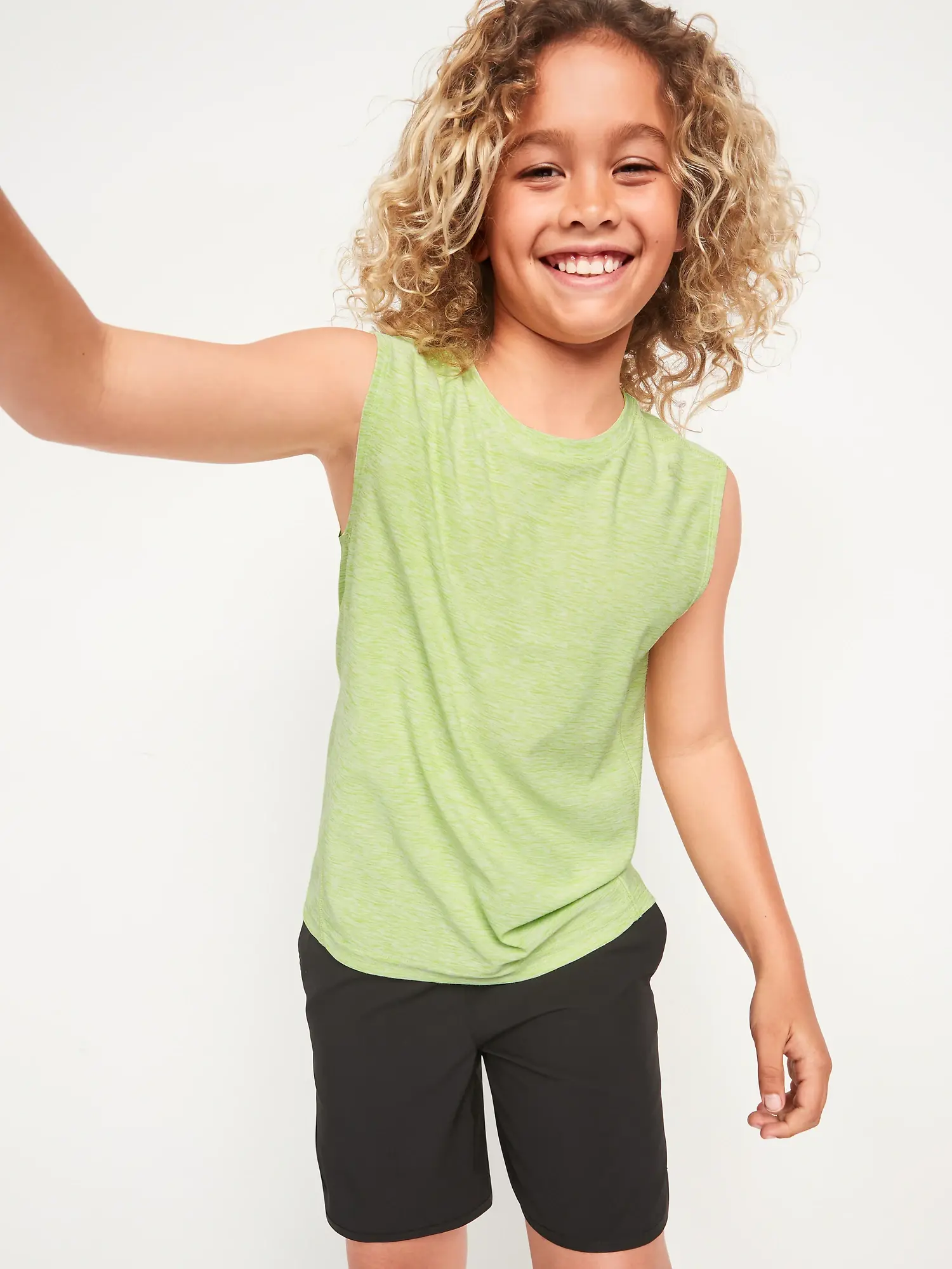 Old Navy Breathe ON Performance Tank Top for Boys green. 1