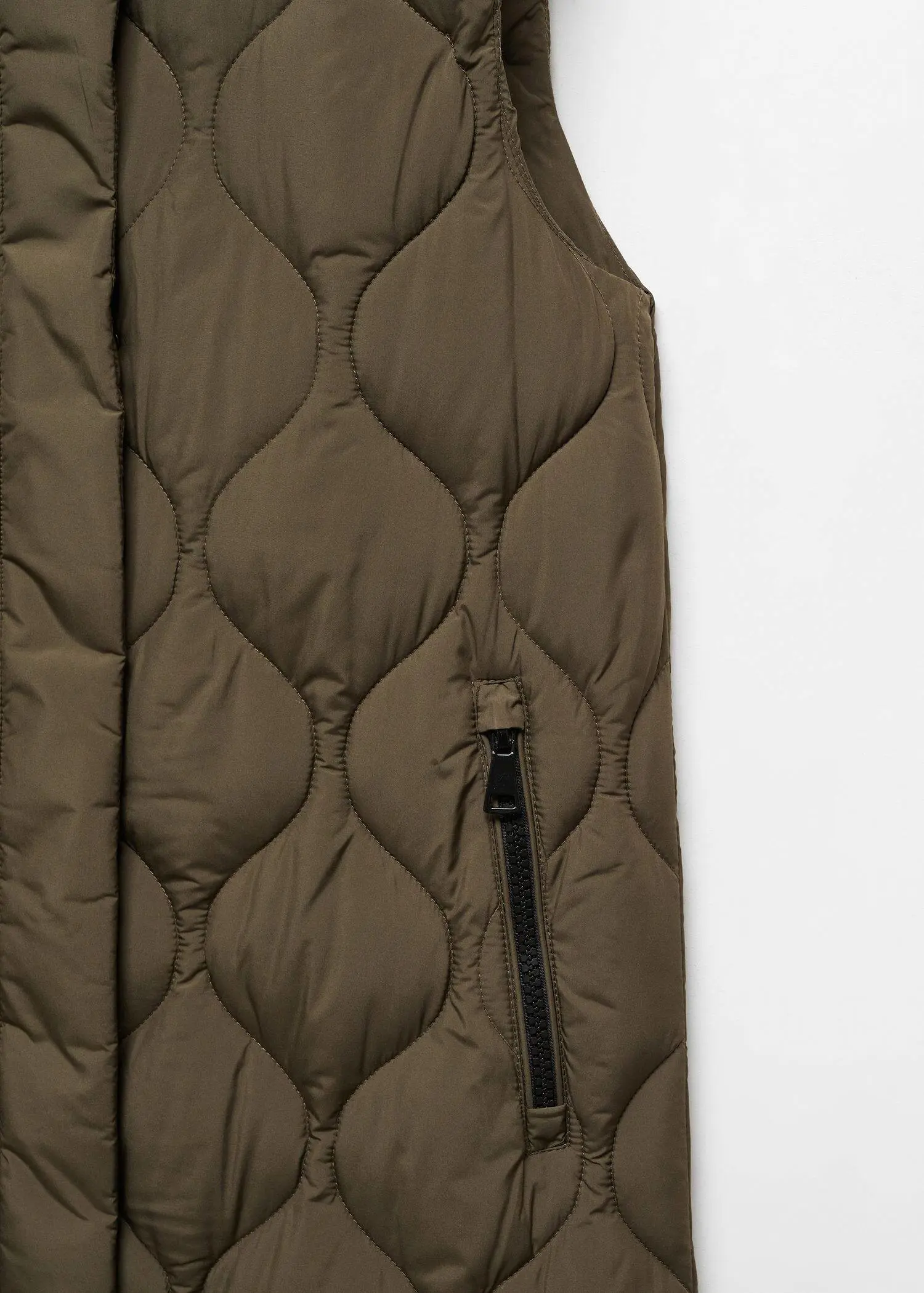 Mango Long quilted gilet. 3