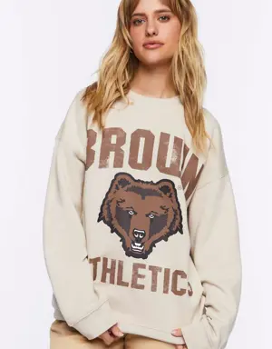 Forever 21 Brown Athletics Graphic Pullover Beige/Brown