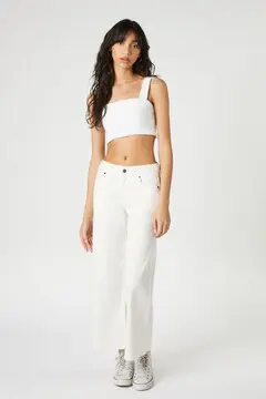 Forever 21 Forever 21 High Rise Wide Leg Jeans Vanilla. 2